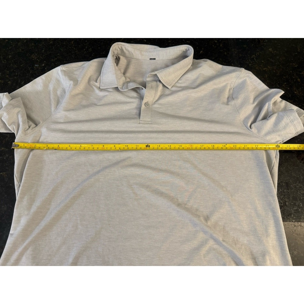 Lululemon Shirt Mens XXL Gray Evolution Polo Casual Preppy Stretch Golf Logo - Picture 5 of 5